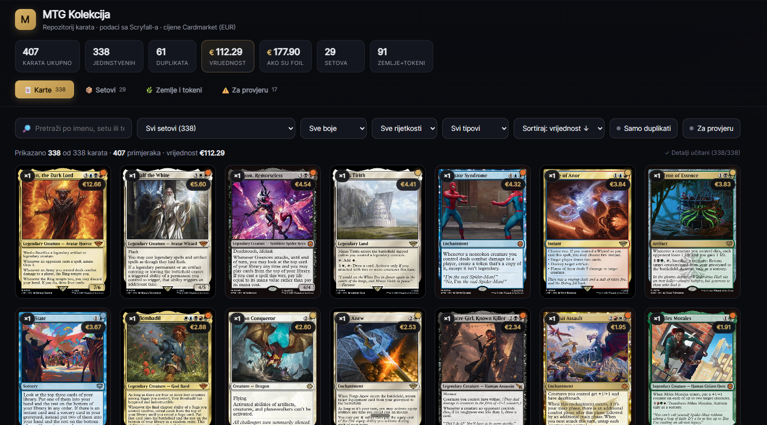 MTG repozitorijum karata