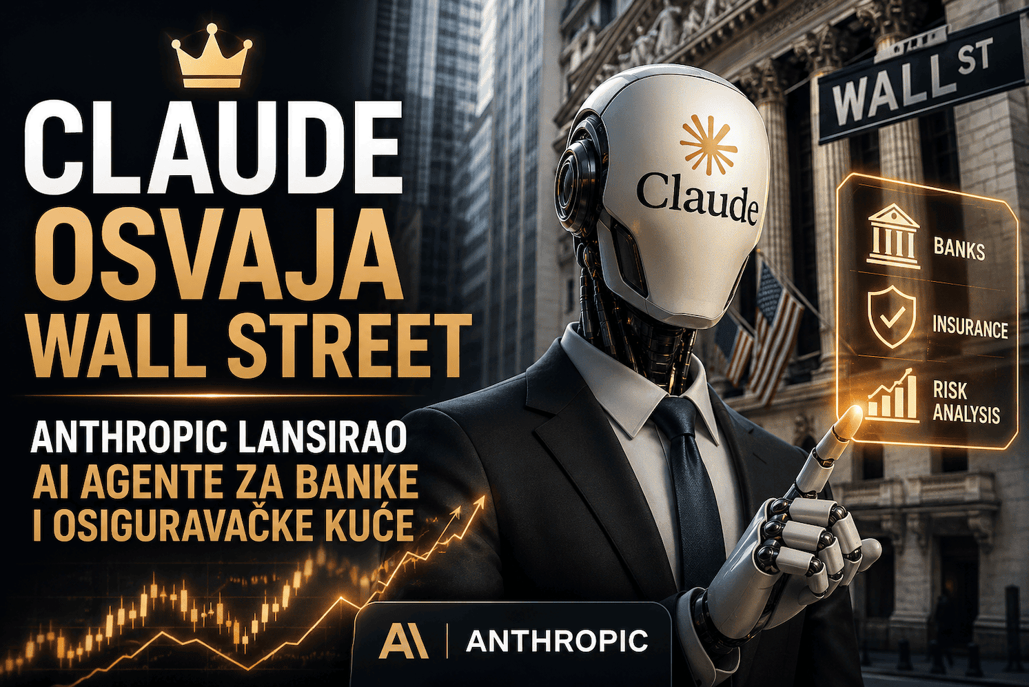Claude osvaja Wall Street: Anthropic lansirao AI agente za banke i osiguravačke kuće