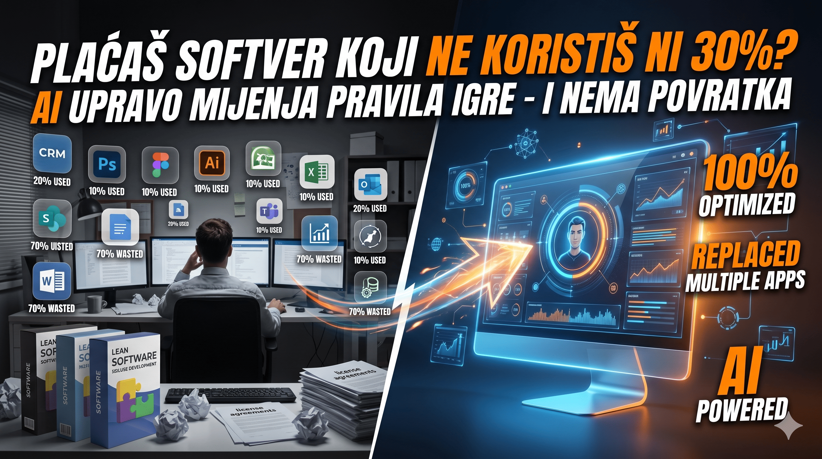 Plaćaš softver koji ne koristiš ni 30%? AI upravo mijenja pravila igre - i nema povratka